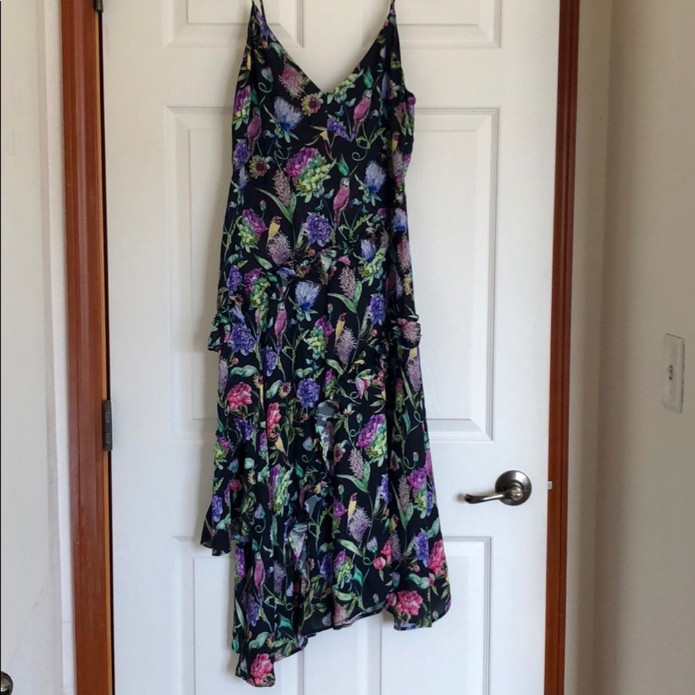 H&M Spaghetti Strap Floral Dress With Ruffles